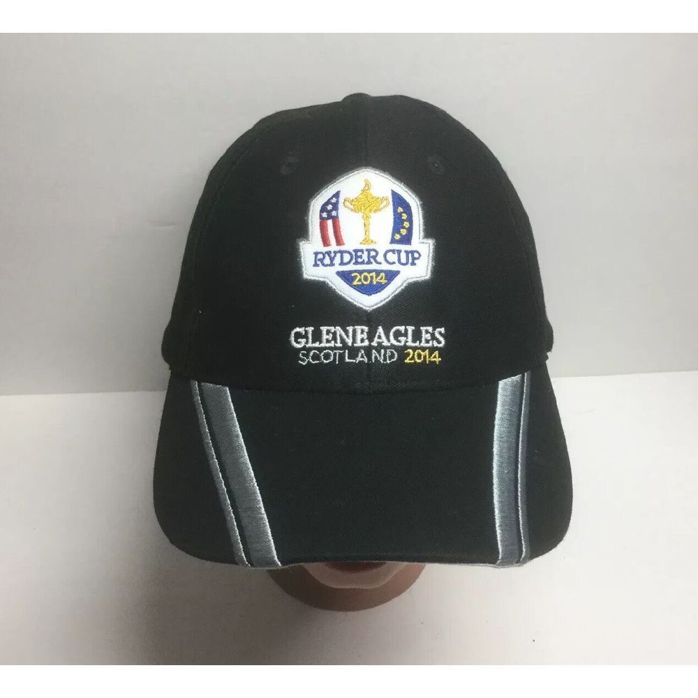 Ryder Cup 2014 Gleneagles Scotland Strap-back Hat Black Embroidered Golf Cap